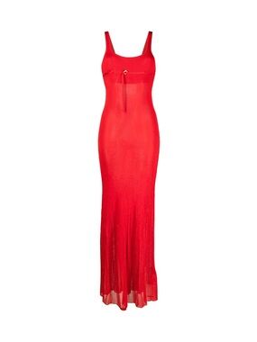 Jacquemus Red Ribbed Maxi Dress